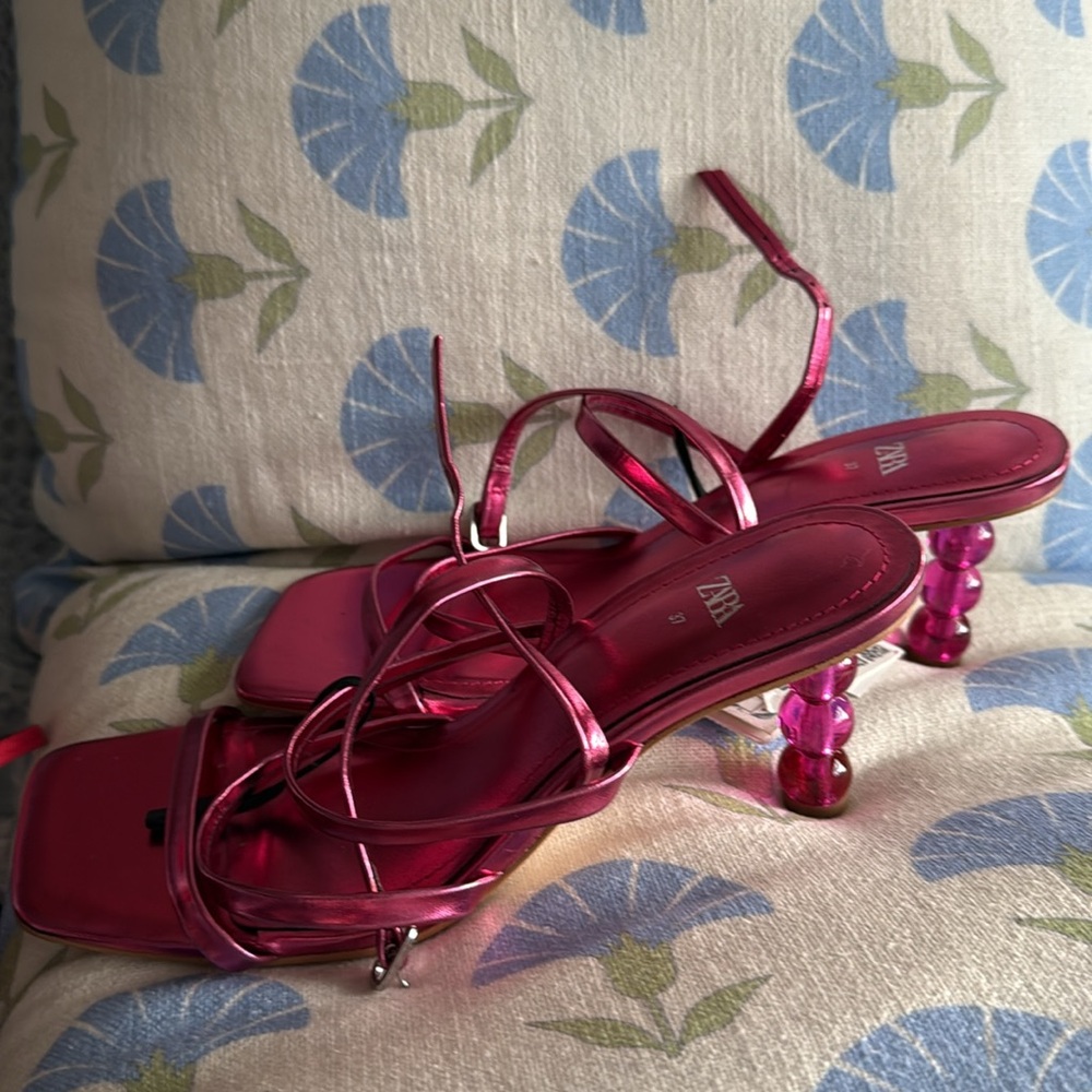 Zara Pink Strappy Women's Sandals - Picture 6 of 6